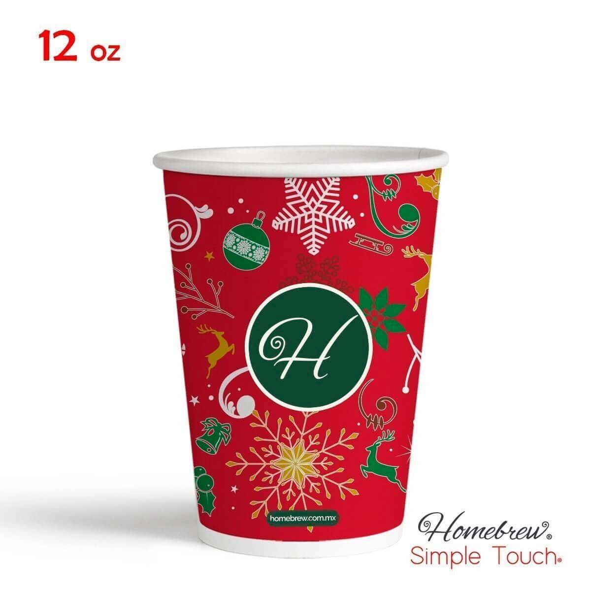 Vaso 12oz - Homebrew Simple Touch Navideño